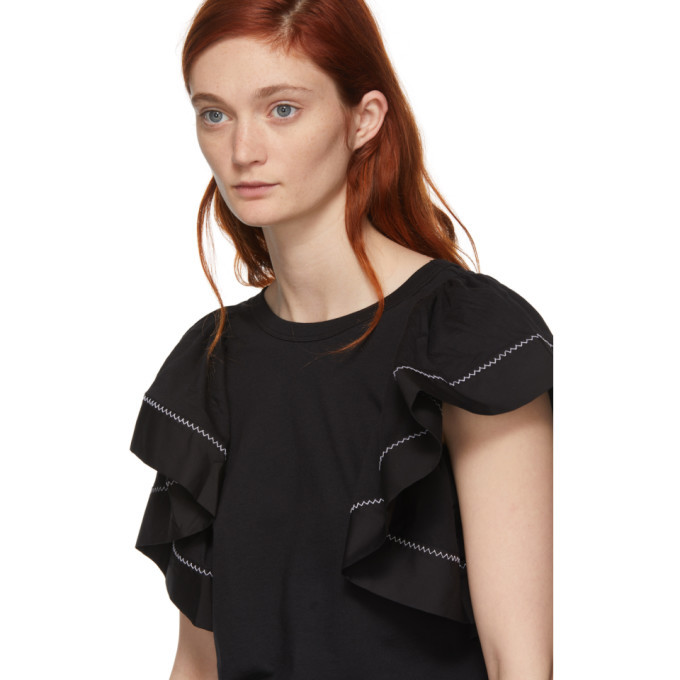 See by Chloe Black Ruffled Blouse See by Chloe