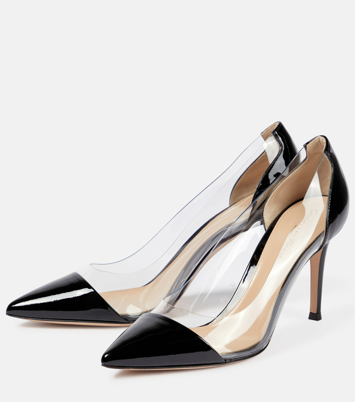 Gianvito Rossi - Plexi 85 leather and PVC pumps
