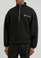 Mki Miyuki Zoku Half-zip Bouclé Sweatshirt Black