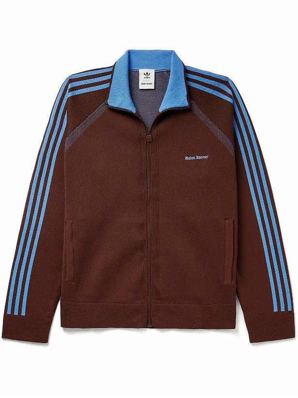 Photo: adidas Consortium - Wales Bonner Logo-Embroidered Striped Recycled Knitted Track Jacket - Brown
