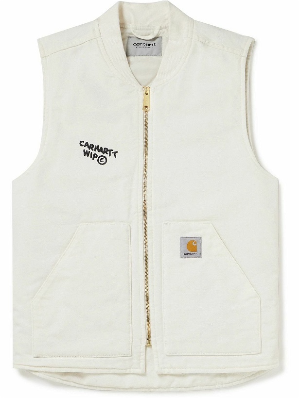 Photo: Carhartt WIP - Printed Padded Cotton-Canvas Gilet - White