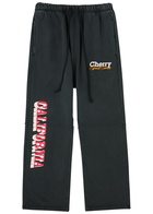 Cherry Los Angeles Parachute Wide-leg Cotton Sweatpants Black