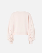 Pinko Sweatshirt With Wide Sleeves And Bejewelled Love Birds Embroidery Pink Pale Chestnut Brown