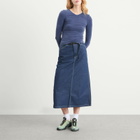 Gramicci Women's Denim Midi Skirt in Rinsed Indigo