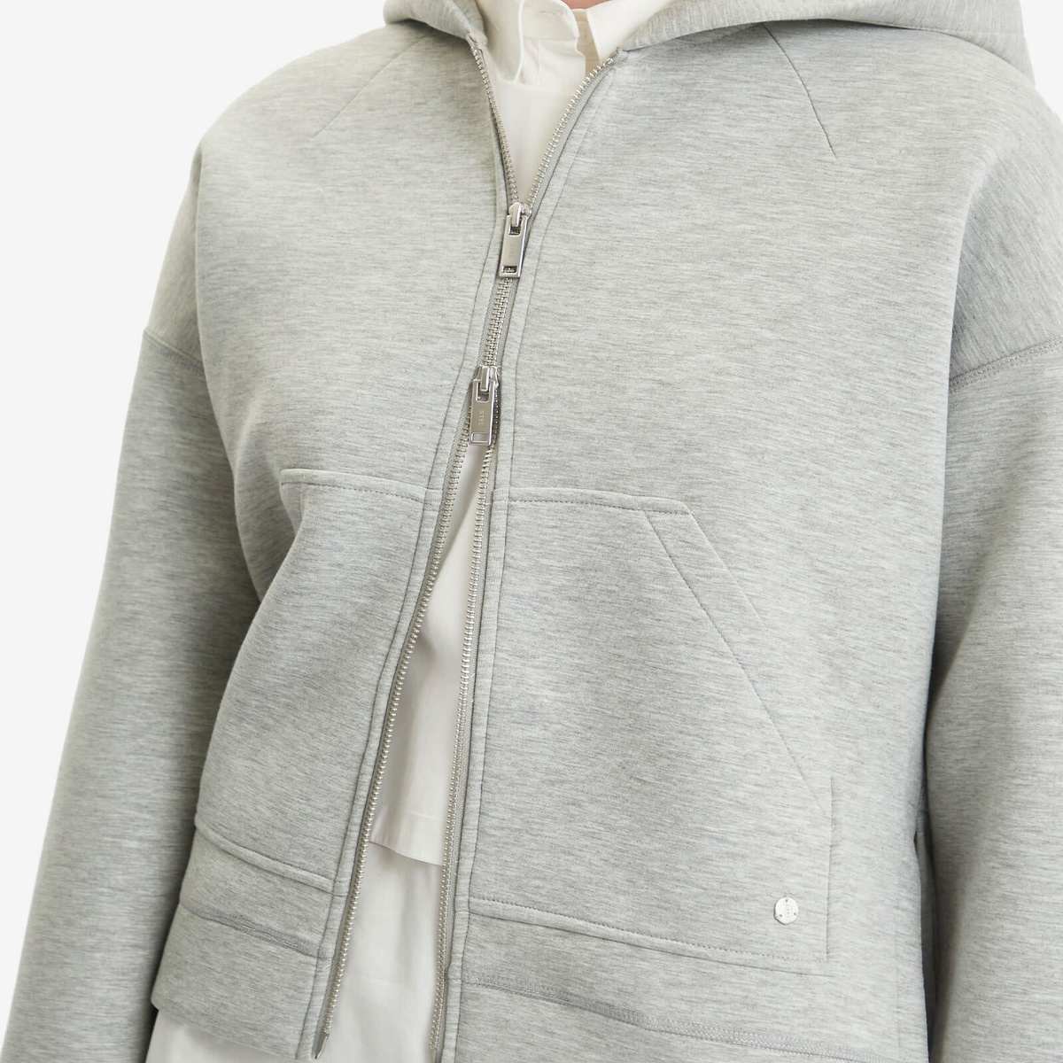 STEL Women's Split Hem Hoodie in Grey Melange