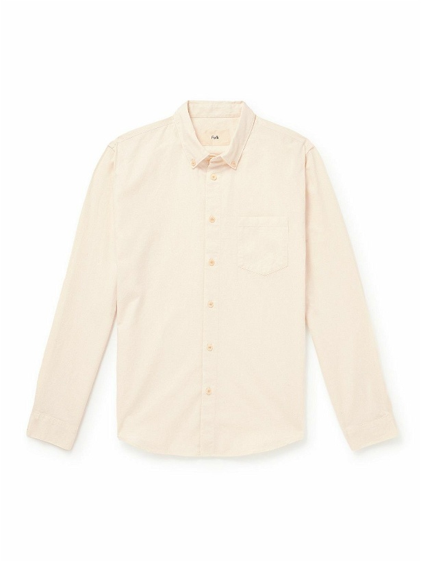 Photo: Folk - Button-Down Collar Slub Cotton Shirt - Neutrals