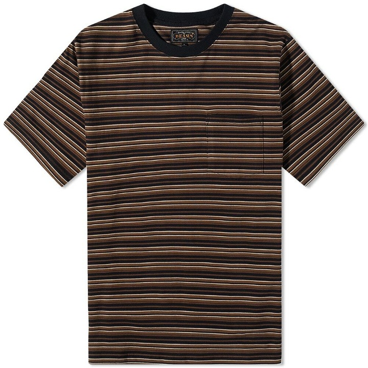 Photo: Beams Plus Men's Multi Stripe Pocket T-Shirt in Black