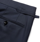 TOM FORD - Navy Slim-Fit Super 110s Wool-Sharkskin Suit Trousers - Blue