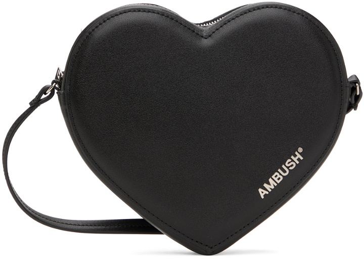 Photo: AMBUSH Black Flat Heart Crossbody Bag