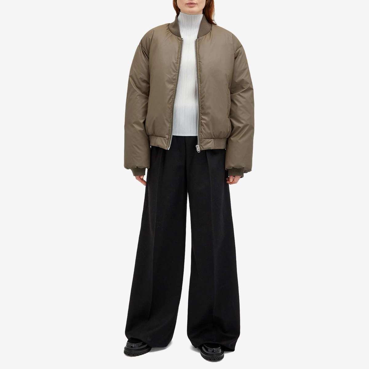 Pleats Please Issey Miyake Women's Basics Roll Neck Vest in Grey