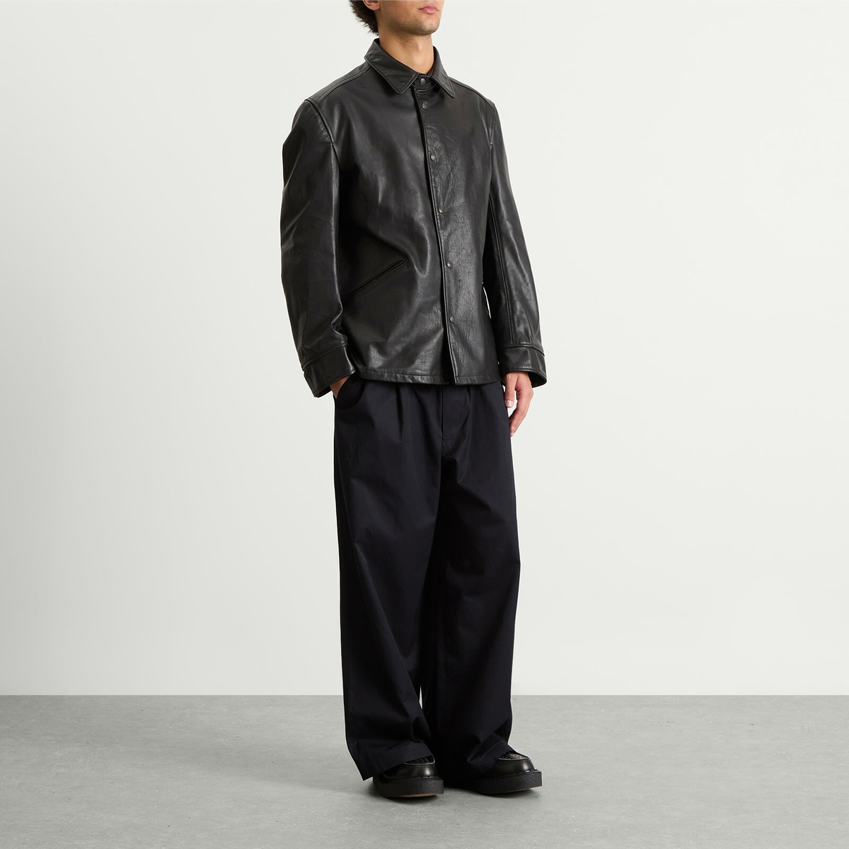 Junya Watanabe MAN Men's x Schott Leather Jacket in Black
