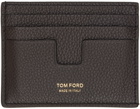 TOM FORD Brown T Line Card Holder