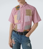 Junya Watanabe Patchwork linen and cotton bowling shirt