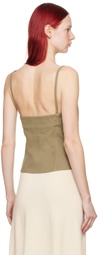 Ludovic de Saint Sernin Beige Cleavage Denim Tank Top