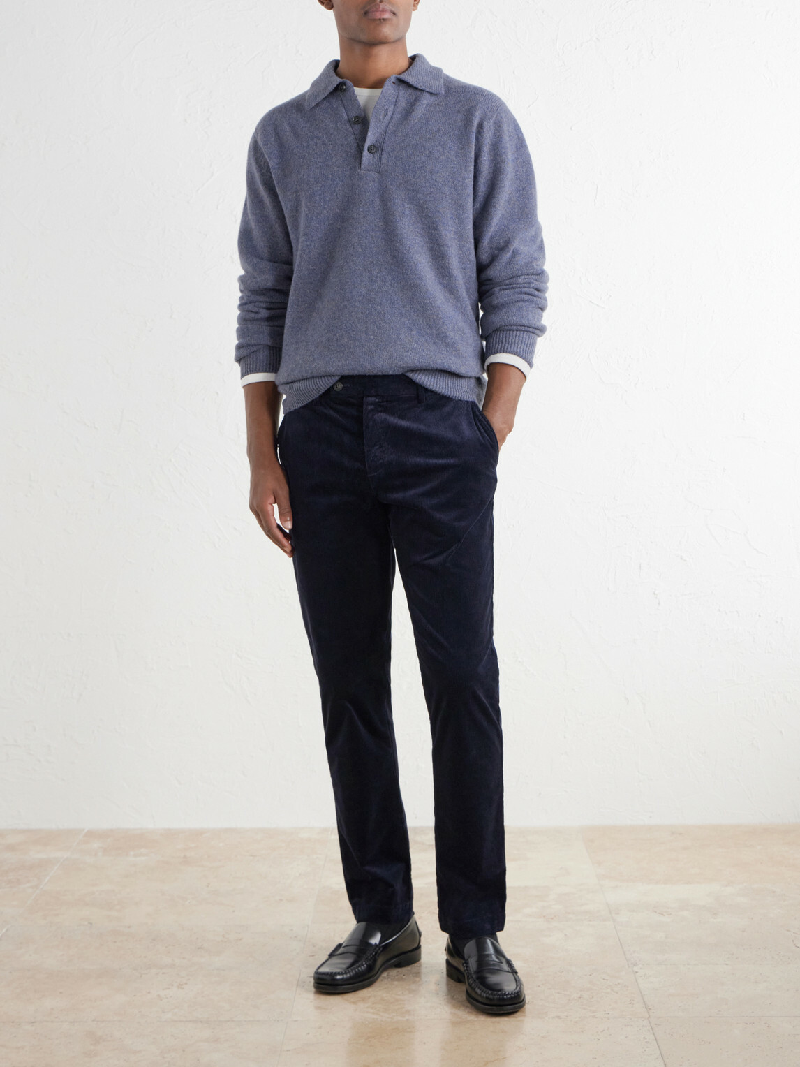 Sunspel - Wool Polo Shirt - Blue