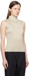 PLEATS PLEASE ISSEY MIYAKE Gray New Colorful Basics 4 Tank Top