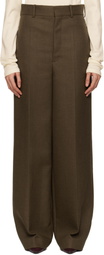 Carven Brown Double Worsted Wool Trousers