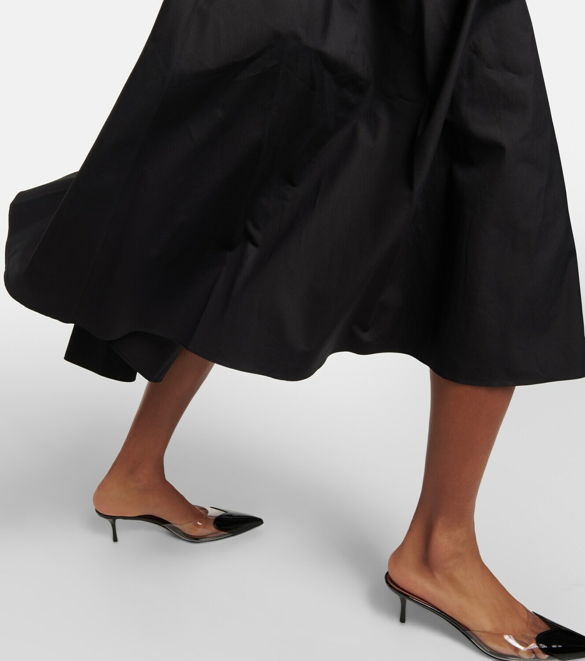 関税込 ALAIA Belted cotton poplin midi dress 634323 Belted cotton poplin midi dress in black - Alaia | Mytheresa