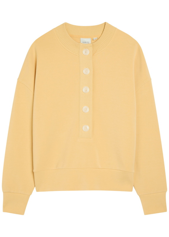 Photo: Varley Reena Button-down Stretch-jersey Sweatshirt Yellow