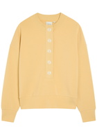 Varley Reena Button-down Stretch-jersey Sweatshirt Yellow