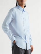 GUCCI - Logo-Embroidered Cotton Oxford Shirt - Blue