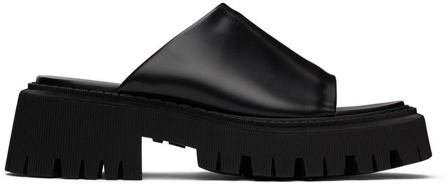 Balenciaga Drops Luxe Black Leather Home Sandals  Hypebeast