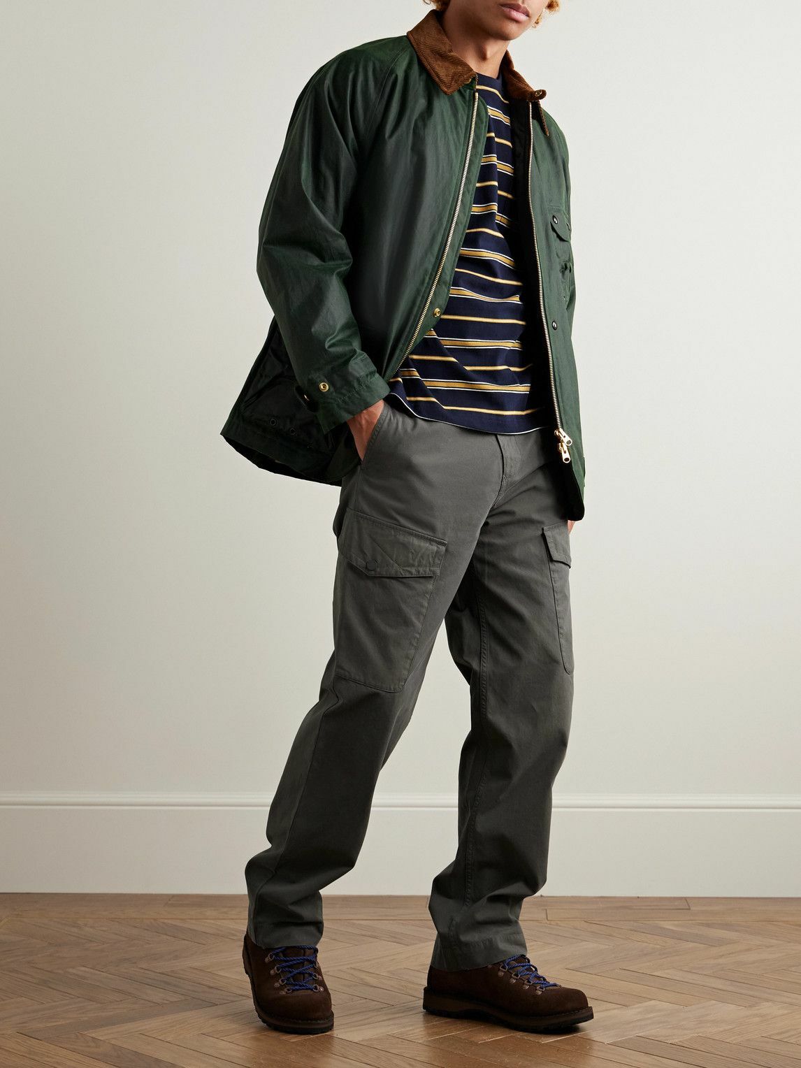 Belstaff - Dispatch Straight-Leg Garment-Dyed Cotton Cargo Trousers - Gray