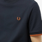 Fred Perry Authentic Men's Tipped Pique T-Shirt in Navy