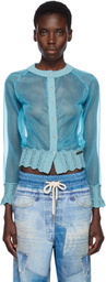 Andersson Bell Blue Sheer Knit Cardigan