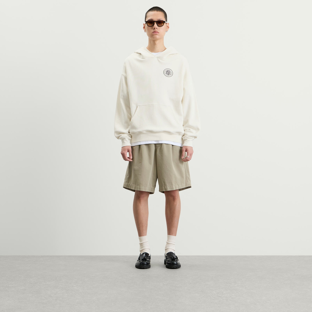 END. Leisure Pullover Hoodie in Smoke White