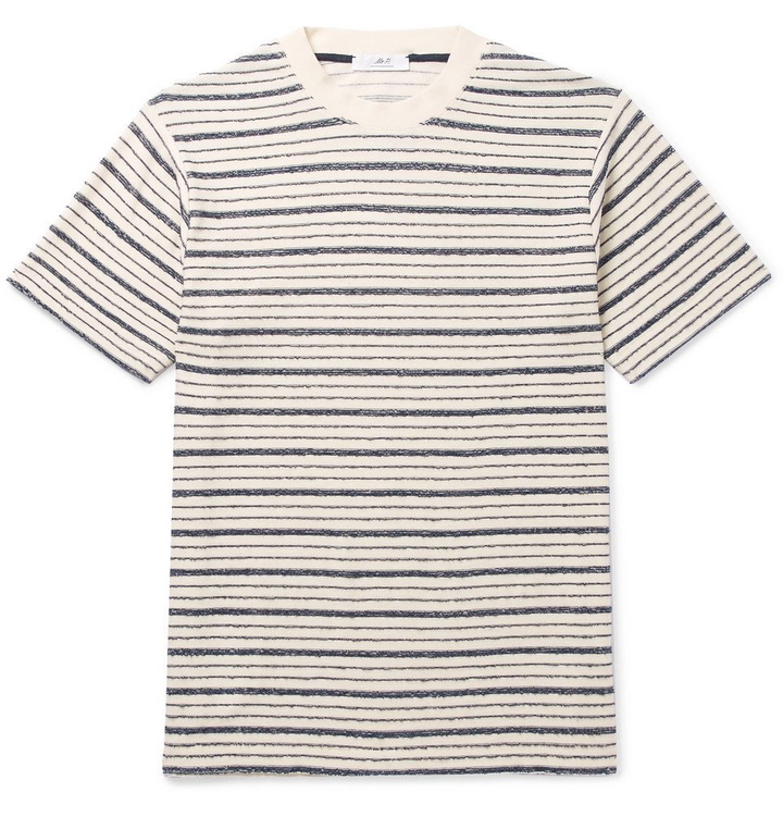 Photo: Mr P. - Bouclé-Striped Cotton-Blend Jersey T-Shirt - Men - Off-white