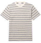 Mr P. - Bouclé-Striped Cotton-Blend Jersey T-Shirt - Men - Off-white
