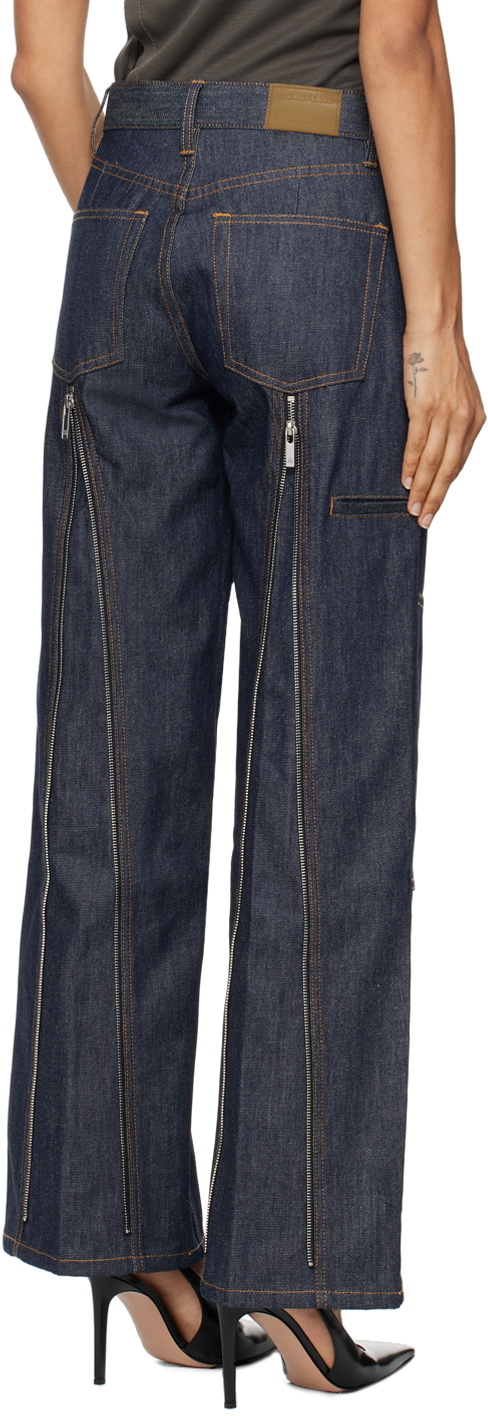 Helmut Lang Indigo Zip Carpenter Jeans