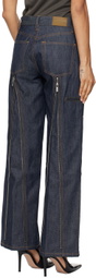 Helmut Lang Indigo Zip Carpenter Jeans