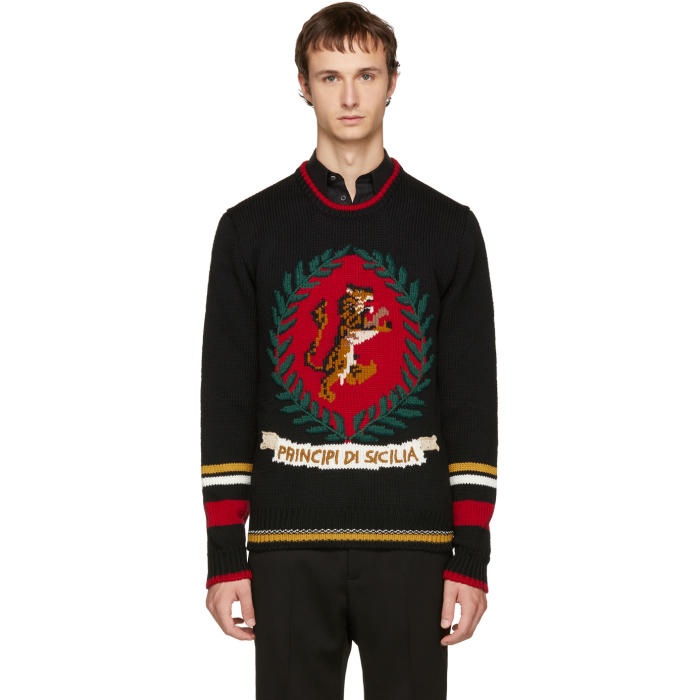 Photo: Dolce and Gabbana Black Tiger Sweater 
