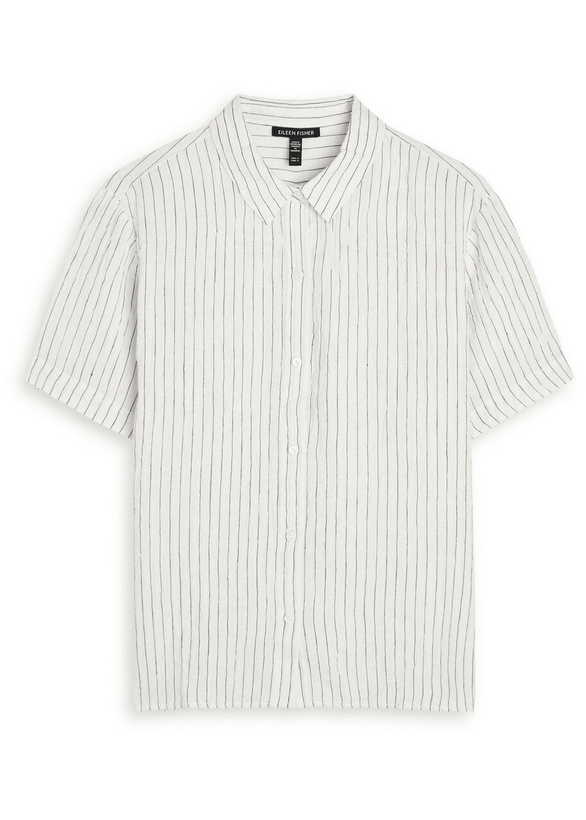 Photo: Eileen Fisher Striped Linen Shirt White And Black