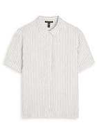 Eileen Fisher Striped Linen Shirt White And Black