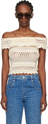 Isabel Marant Etoile Off-White Zaelle Summer Crochet Knit Top