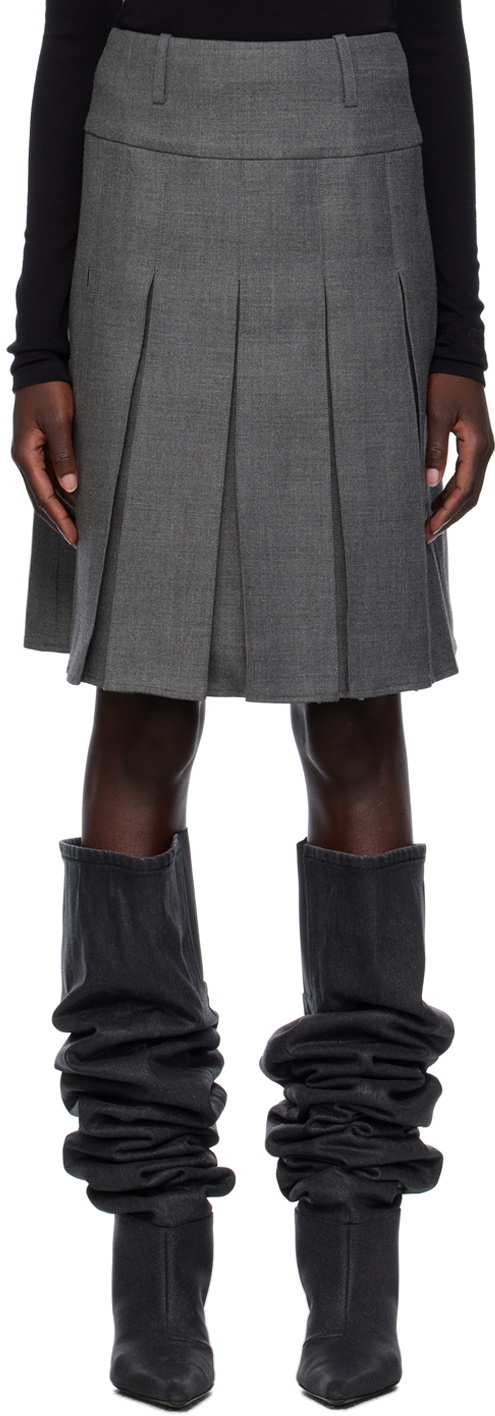 Fax Copy Express SSENSE Exclusive Gray Midi Skirt