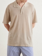 Sunspel - Linen-Piqué Polo Shirt - Brown