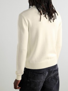 AMIRI - Slim-Fit Logo-Embroidered Wool Sweater - Neutrals