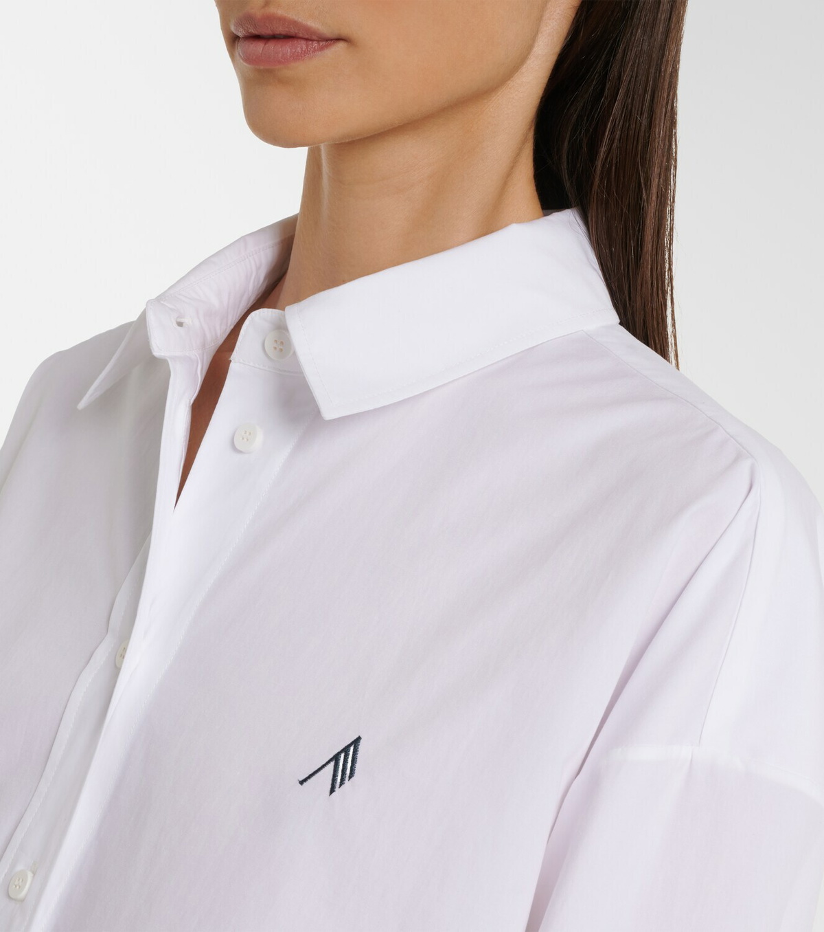 The Attico Asymmetric cotton poplin shirt