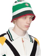 Casablanca Green & White Crochet Bucket Hat