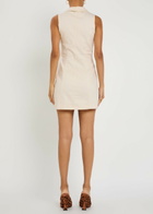 Sister Jane Bay Panelled Stretch-denim Mini Dress White