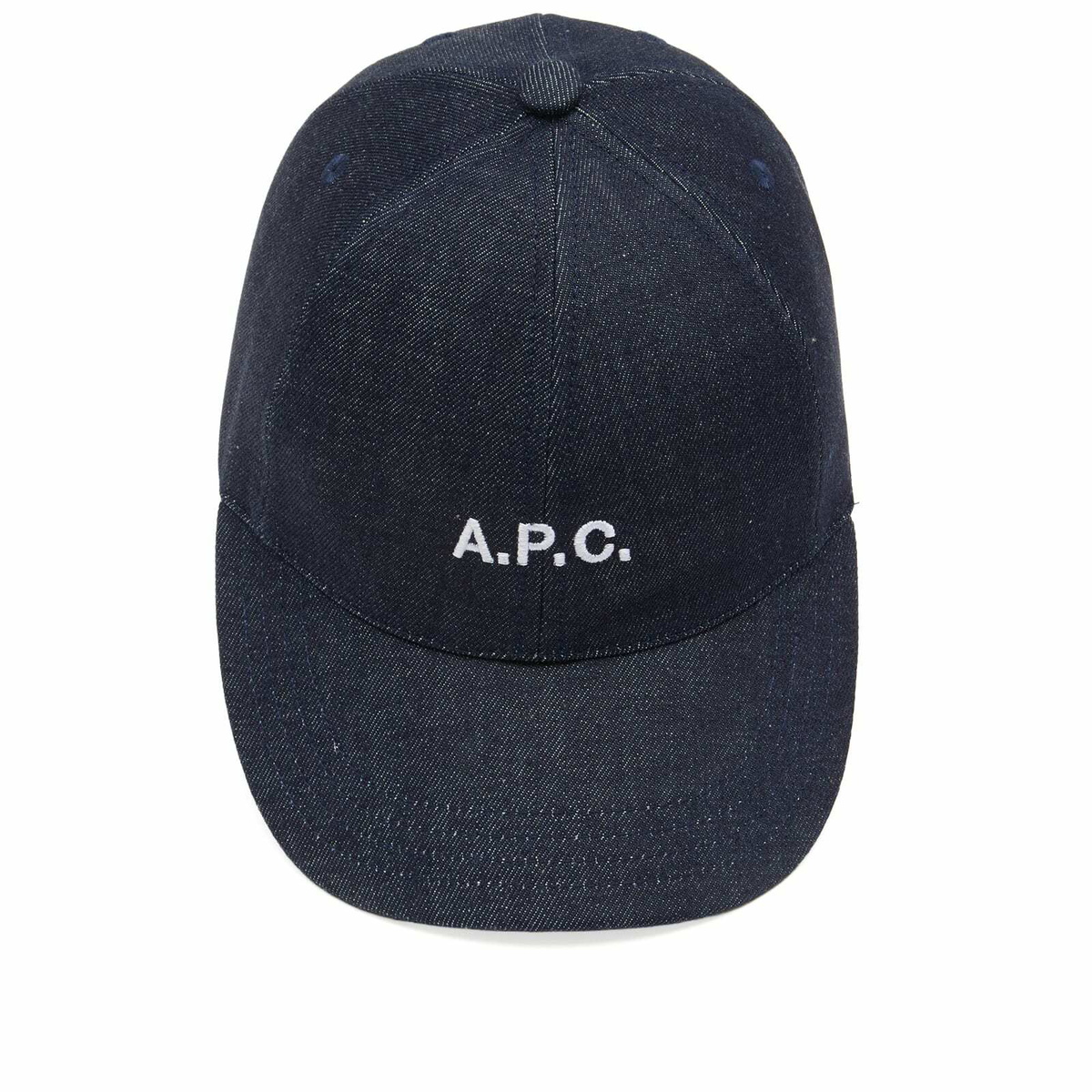 A.P.C. Men's Charlie Logo Cap in Indigo