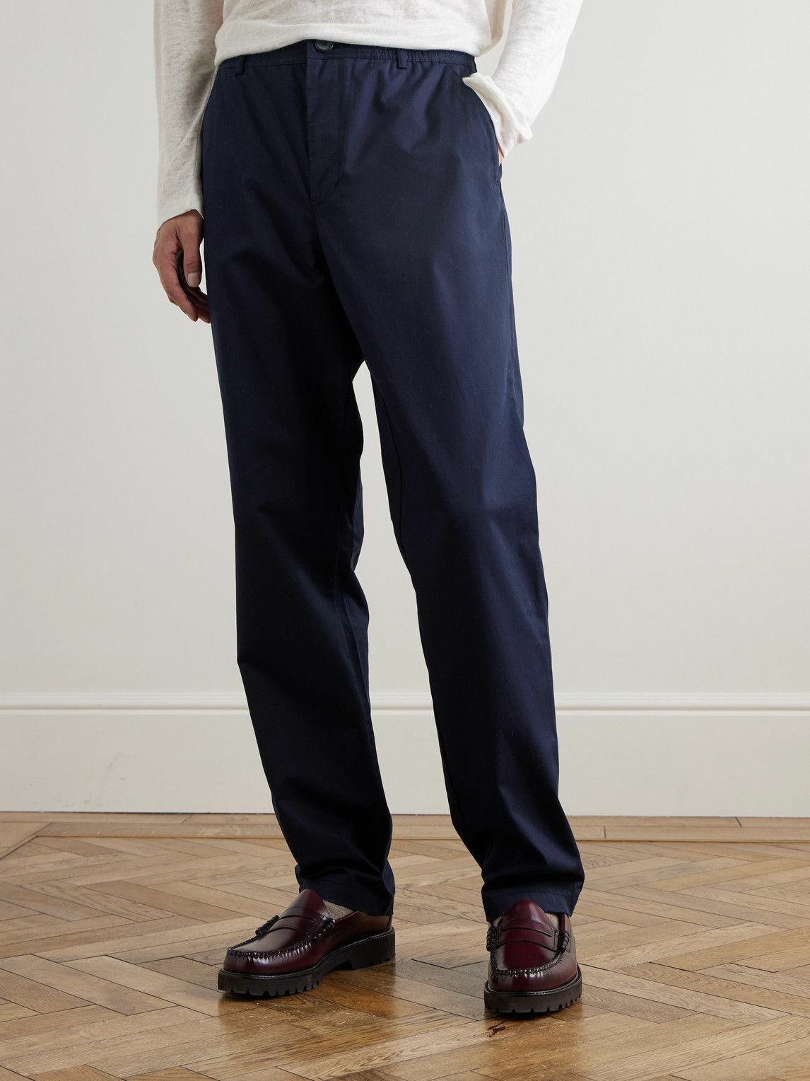 Oliver Spencer - Ashdown Straight-Leg Cotton-Twill Trousers - Blue
