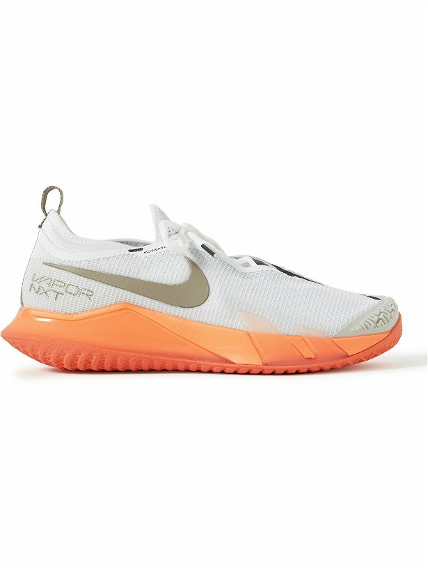 Photo: Nike Tennis - NikeCourt React Vapor NXT Rubber and Mesh Tennis Sneakers - Orange