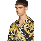 Versace Black and Yellow NYC Barocco Short Sleeve Shirt