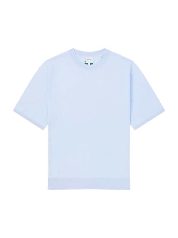 Photo: Paul Smith - Knitted Cotton T-Shirt - Blue