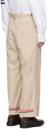 Thom Browne Khaki Grosgrain Cuff Trousers